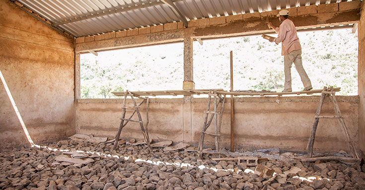 Baustelle einer Schule (Foto)